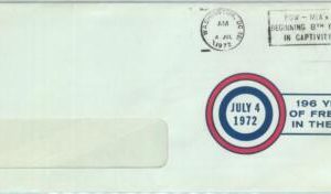 84348 - USA - POSTAL HISTORY - MACHINE POSTMARK: Propaganda  POW  MIA 1972