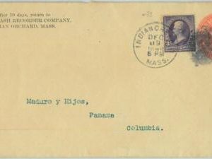 91420 - USA - POSTAL HISTORY - STATIONERY COVER: Indian Orchard to COLOMBIA 1899