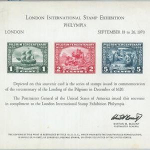 79074 -  USA - POSTAL HISTORY -  OFFICIAL  Souvenir Card 1970 PILGRIMS Boats