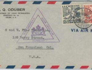 74609 - CURACAO - POSTAL HISTORY -  COVER  to USA with  CENSOR TAPE! 1942