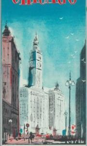 85001- USA : CHICAGO information Leaflet TWA Average price list LEAFLET 1955