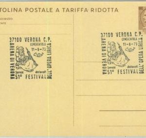 91850 - ITALY - POSTAL HISTORY - SPECIAL Postmark 1973 Music OPERA - CINDERELLA