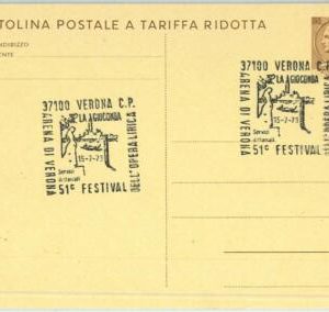 91853 - ITALY - POSTAL HISTORY - SPECIAL Postmark 1973 Music OPERA - LA GIOCONDA