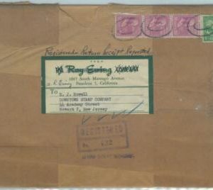 84330 - USA - POSTAL HISTORY -  PRESIDENTIAL SET on LARGE registered cover 1948