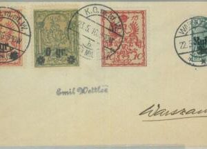 88947 - GERMANY Poland  - POSTAL HISTORY -  OVERPRINTED STAMPS on COVER 1916