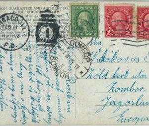 91334 - UNITED STATES USA - POSTAL HISTORY -  POSTCARD to YUGOSLAVIA 1911