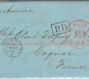 91278 - UNITED STATES USA - PREPHILATELIC Cover NEW YORK 1858 Transatlantic Mail