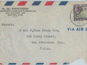 74604 - CURACAO - POSTAL HISTORY -  COVER  to USA with DOUBLE CENSOR! 1944