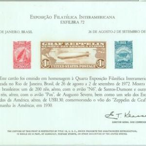 83771  - BRAZIL - POSTAL HISTORY -  official SOUVENIR Card 1972 - ZEPPELIN  USA