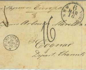 91282 - UNITED STATES USA - PREPHILATELIC Cover NEW YORK 1859 Transatlantic Mail