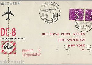 FIRST FLIGHT COVER - NETHERLANDS - KLM : Amsterdam /  New York 16.04.1960