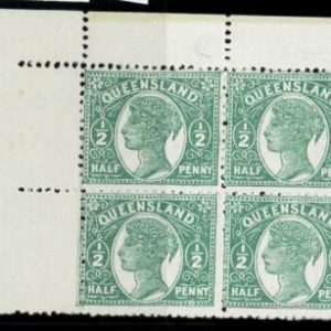 aa5622g - Australia QUEENSLAND - STAMP - SG # 208 Block 4 Ink Line - Mint MH