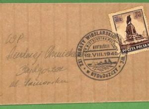 af3763  - POLAND - POSTAL HISTORY -  Special Postmark - ROWING Canoes - 1945