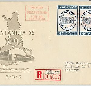 64690 - FINLAND  - POSTAL HISTORY - FDC COVER 1956 - STAMP SHOW Lions