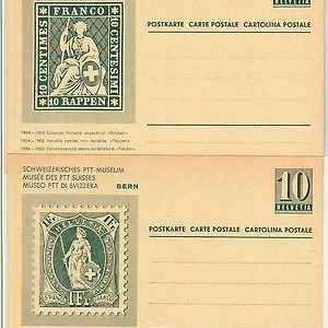 64682 - SWITZERLAND - POSTAL HISTORY: set 2 STATIONERY CARD - STAMP CENTENERY