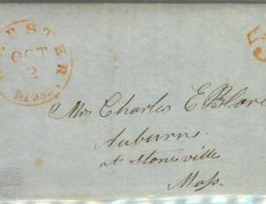 91299 - UNITED STATES USA - Postal History PREPHILATELIC Cover WEBSTER Mass 1849