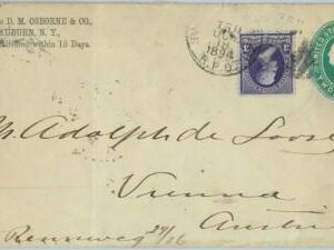 91402 - USA - POSTAL HISTORY -  STATIONERY COVER : AUBURN, NY to  AUSTRIA 1894