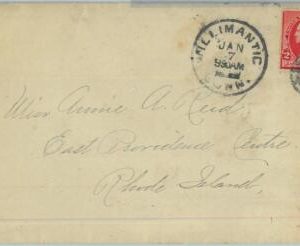 91384 - UNITED STATES USA - POSTAL HISTORY - EARLY Cover: WILLIMANTIC Conn