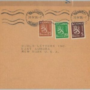 71731 - FINLAND - Postal History -   COVER to USA 1935