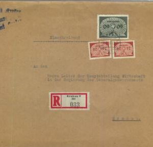 95484 - POLAND General Government - POSTAL HISTORY -  REGISTERED COVER  1942