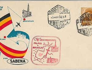 60198 -  SPAIN - POSTAL HISTORY - FIRST FLIGHT COVER not flown! EDIFIL 38 1956
