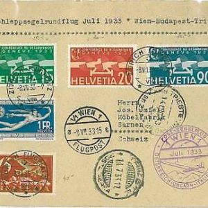 x0235 - SWITZERLAND  - Postal History COVER - ZEPPELIN fligtht  to CHICAGO 1933