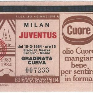 69647- Vecchio  BIGLIETTO PARTITA CALCIO - 1983/1984 : MILAN / JUVENTUS