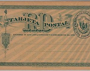 DOMINICANA -  POSTAL STATIONERY CARD: Higgings & Gage # 1