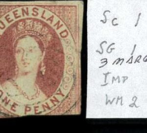 aa5625b - Australia QUEENSLAND - STAMP - SG # 1 Watermark 2  - USED