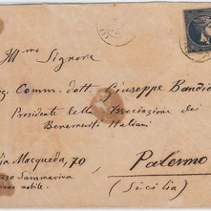 46402  - GREECE  Ελλάδα  -  POSTAL HISTORY  -   COVER to Palermo ITALY 1882