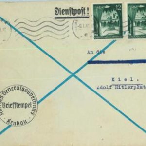 95373 - POLAND General Government - POSTAL HISTORY - Cover from KRAKAU to KIEL