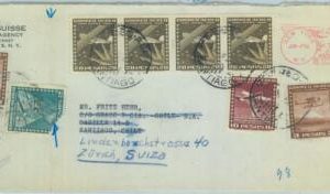84257 - POSTAL HISTORY - COVER  from USA to CHILE forwarded to SWITZERLAND 1956