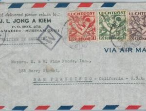 74608 - SURINAME - POSTAL HISTORY -  COVER  to USA with DOUBLE CENSOR! 1942