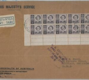 82305 - AUSTRALIA - POSTAL HISTORY - Registered COVER to USA 1949 nice FRANKING