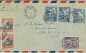 83794 - GRENADA  -  COVER from GOUYAVE to USA - Very nice franking!! 1947