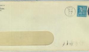 84345 - USA - POSTAL HISTORY - PERFIN stamp on POSTAL STATIONERY COVER  1954