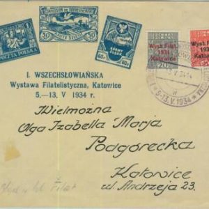 95458 - POLAND - POSTAL HISTORY - Mi # 285/86 on COVER w/ SPECIAL POSTMARK  1934