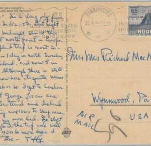 75332 - NORWAY - Postal History - POSTCARD to USA with nice POSTMARK 1962