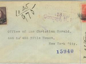 91336 -  USA - POSTAL HISTORY - EARLY REGISTERED Cover from CONCORD, NH 1894