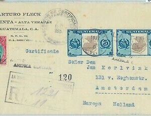 86025 - GUATEMALA - POSTAL HISTORY - COVER to NETHERLANDS 1937 - BIRDS maps UPU