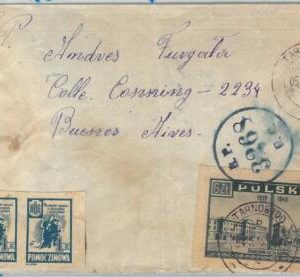 70059 - POLAND - POSTAL HISTORY -  COVER  to ARGENTINA 1946 - IMPERF Stamps
