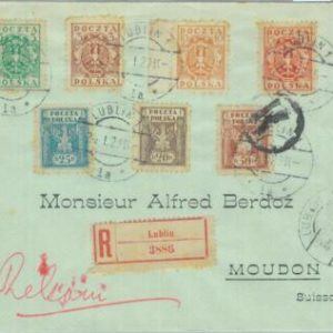 85272 - POLAND - POSTAL HISTORY -  REGISTERED COVER to SWITZERLAND  1920