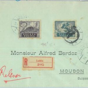 85270 - POLAND - POSTAL HISTORY - Michel # 75/76 on REGISTERED COVER 1920