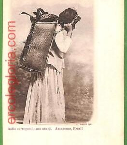 ah2801 -  BRAZIL - VINTAGE POSTCARD Postal Antigua - Indios ETHNIC - Amazonas