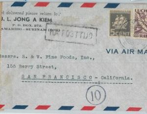 74605 - SURINAME - POSTAL HISTORY -  COVER  to USA with CENSOR TAPE! 1941