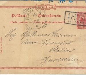 70038 - GERMANY Poland - POSTAL HISTORY - STATIONERY CARD: Lissaz to Italy 1899