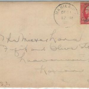 77655 - USA: Philippines  - POSTAL HISTORY - COVER to Kansas USA 1901 - TAXED