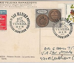 SAN MARINO -  POSTAL HISTORY - stamps on POSTCARD -  BIRDS 1975