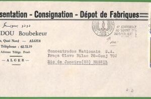 ZA1396 -  ALGERIA - Postal History - Postmark on COVER to BRAZIL 1973 - POLITICS