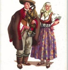 66254 - POLAND  - VINTAGE collectable POSTCARD: ethnic COSTUMES
